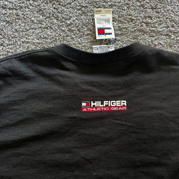 NEW Vintage Y2K Tommy Hilfiger Athletic Gear Barbell T Shirt Black Mens Sz L - Picture 4 of 8